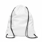 Kordelzug Rucksack aus Polyester mit weicher Haptik, 100% bedruckbar farbe weiß siebte Ansicht