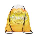 Kordelzug Rucksack aus Polyester mit weicher Haptik, 100% bedruckbar farbe weiß