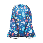Kordelzug Rucksack aus Polyester mit schwarzen Kordeln farbe weiß