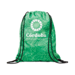Kordelzug Rucksack aus Polyester mit schwarzen Kordeln farbe weiß
