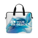 Stoßdämpfende Neopren Laptop Tasche mit Henkeln, ganzseitig bedruckbar farbe weiß Ansicht mit Druckbereich