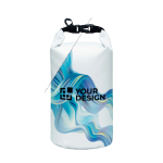 Wasserdichte PVC Tasche mit Schulterriemen 3,5 L ganzseitig bedruckbar farbe weiß Ansicht mit Druckbereich
