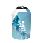 Wasserdichte PVC Tasche mit Schulterriemen 5,8 L ganzseitig bedruckbar farbe weiß Ansicht mit Druckbereich