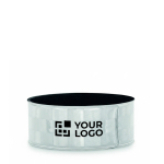 Reflektierendes personalisierbares Armband mit karierter Oberfläche farbe silber Ansicht mit Druckbereich