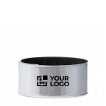 Reflektierendes Stoffarmband als Werbemittel in Silber oder Gelb farbe silber Ansicht mit Druckbereich
