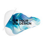 100% personalisierbare Sattelabdeckung mit reflektierendem Rand farbe weiß Ansicht mit Druckbereich