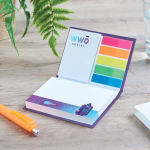 Individuell gefertigter Haftnotizblock mit Markern und Hardcover farbe weiß