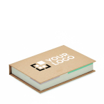 Individuell gefertigter Haftnotizblock mit Markern und Hardcover farbe weiß Ansicht mit Druckbereich