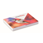 Individuell gefertigter Haftnotizblock mit Markern und Softcover farbe weiß