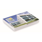 Individuell gefertigter Haftnotizblock mit Markern und Softcover farbe weiß
