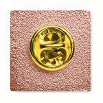 Individuell gefertigter quadratischer Eisen Pin, personalisierbar farbe roségold dritte Ansicht