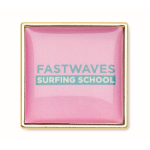 Individuell gefertigter quadratischer Eisen Pin, personalisierbar farbe gold
