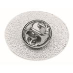 Individuell gefertigter ovaler Metall Pin, vollfarbig personalisierbar farbe silber dritte Ansicht