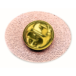 Individuell gefertigter ovaler Metall Pin, vollfarbig personalisierbar farbe roségold dritte Ansicht