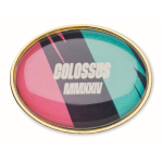 Individuell gefertigter ovaler Metall Pin, vollfarbig personalisierbar farbe gold