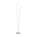 Personalisierbare Holzmedaille mit angenähter Schlaufe farbe weiß siebte Ansicht