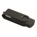 Personalisierbarer USB Stick mit drehbarem Metallgehäuse Techmate farbe schwarz