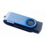Personalisierbarer USB Stick mit drehbarem Metallgehäuse Techmate farbe blau
