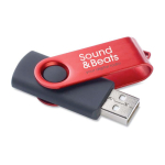Personalisierbarer USB Stick mit drehbarem Metallgehäuse Techmate farbe dunkelrot