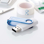 Personalisierbarer USB Stick mit drehbarem farbigem Gehäuse Techmate farbe blau
