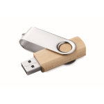 Klassischer personalisierbarer USB Stick aus Holz mit drehbarem Etui farbe holzton fünfte Ansicht
