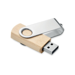 Personalisierbarer USB Stick mit Bambusgehäuse und Metallabdeckung farbe holzton fünfte Ansicht