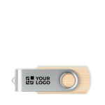 Personalisierbarer USB Stick mit Bambusgehäuse und Metallabdeckung farbe holzton Ansicht mit Druckbereich