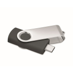 Klassischer drehbarer USB Stick in verschiedenen Farben farbe schwarz fünfte Ansicht