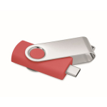 Klassischer drehbarer USB Stick in verschiedenen Farben farbe rot fünfte Ansicht