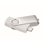 Klassischer drehbarer USB Stick in verschiedenen Farben farbe weiß fünfte Ansicht