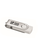Klassischer drehbarer USB Stick in verschiedenen Farben farbe weiß Ansicht mit Druckbereich
