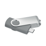 Klassischer drehbarer USB Stick in verschiedenen Farben farbe grau fünfte Ansicht