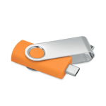 Klassischer drehbarer USB Stick in verschiedenen Farben farbe orange fünfte Ansicht