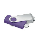 Klassischer drehbarer USB Stick in verschiedenen Farben farbe violett fünfte Ansicht