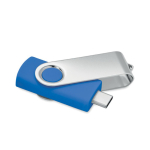 Klassischer drehbarer USB Stick in verschiedenen Farben farbe köngisblau fünfte Ansicht