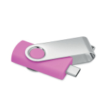Klassischer drehbarer USB Stick in verschiedenen Farben farbe pink fünfte Ansicht