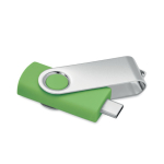 Klassischer drehbarer USB Stick in verschiedenen Farben farbe transparentes lindgrün fünfte Ansicht