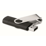 Personalisierbarer farbiger USB Stick mit Typ C Anschluss farbe schwarz fünfte Ansicht