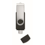 Personalisierbarer farbiger USB Stick mit Typ C Anschluss farbe schwarz fünfte Ansicht