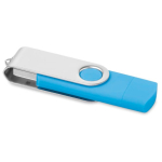 Personalisierbarer farbiger USB Stick mit Typ C Anschluss farbe cyan-blau