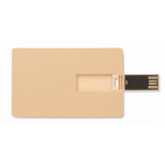 Personalisierbarer USB Stick in einer Stroh Karte farbe holzton fünfte Ansicht
