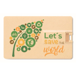 Personalisierbarer USB Stick in einer Stroh Karte farbe holzton