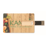 Personalisierbarer USB Stick in einer Stroh Karte farbe holzton