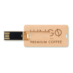 Personalisierbarer flacher USB Stick mit Gehäuse aus Stroh farbe holzton