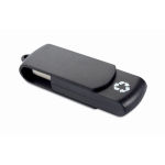 USB Stick mit drehbarem Gehäuse aus recyceltem Kunststoff farbe schwarz
