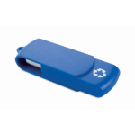 USB Stick mit drehbarem Gehäuse aus recyceltem Kunststoff farbe blau