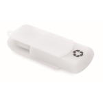 USB Stick mit drehbarem Gehäuse aus recyceltem Kunststoff farbe weiß