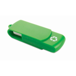 USB Stick mit drehbarem Gehäuse aus recyceltem Kunststoff farbe grün