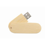 Personalisierbarer USB Stick mit drehbarem Holzgehäuse farbe heller holzton fünfte Ansicht