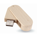 Personalisierbarer USB Stick mit drehbarem Holzgehäuse farbe heller holzton fünfte Ansicht